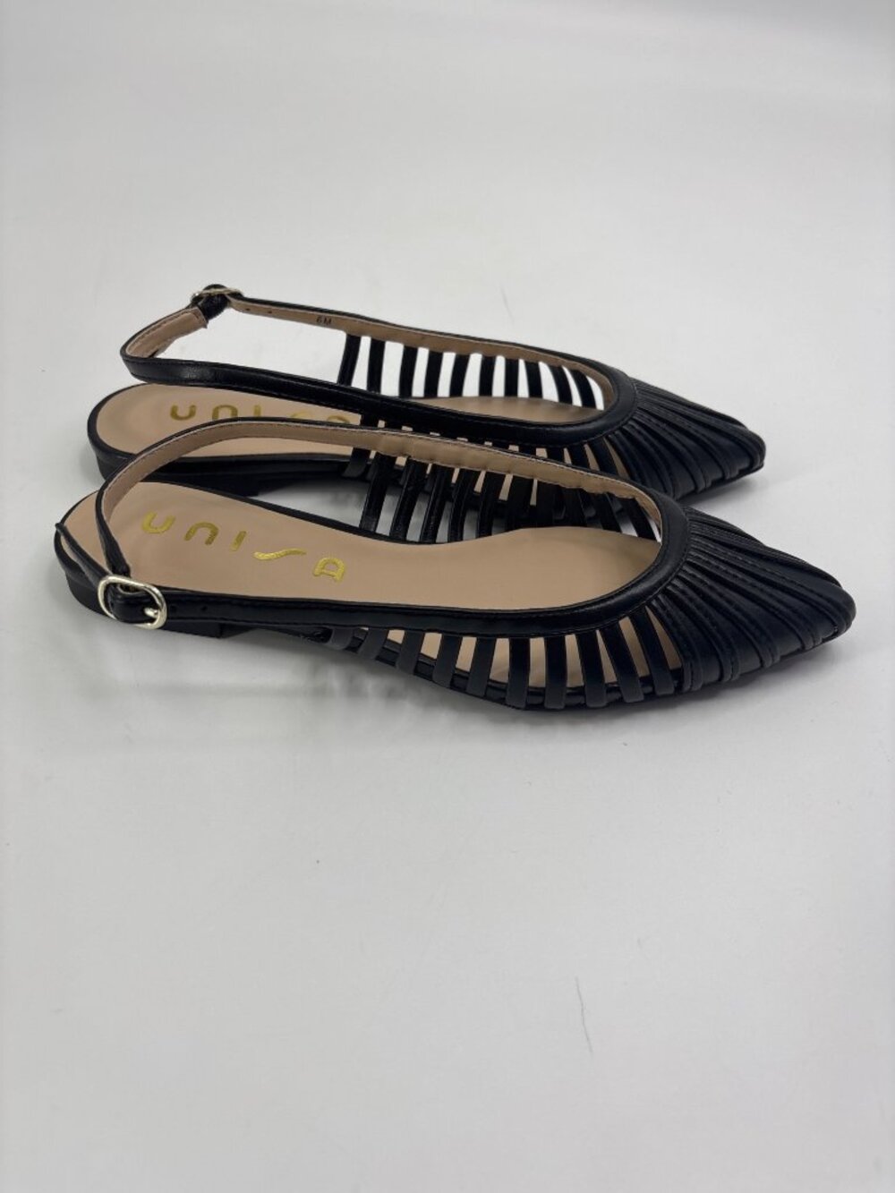Unisa Charloe Pointed Toe Slingback Flat Shoe Black Size 6 NWOB - Picture 3 of 6
